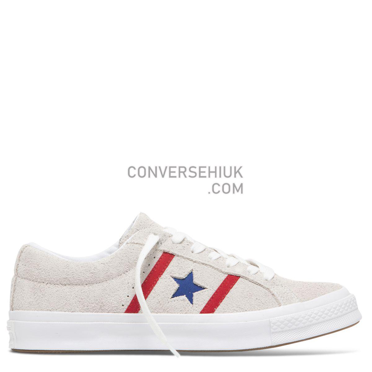 Converse One Star Academy Low Top White White/Enamel Red/Blue 164390 Shoes Converse One Star Academy Low Top White White/Enamel Red/Blue 164390 Shoes