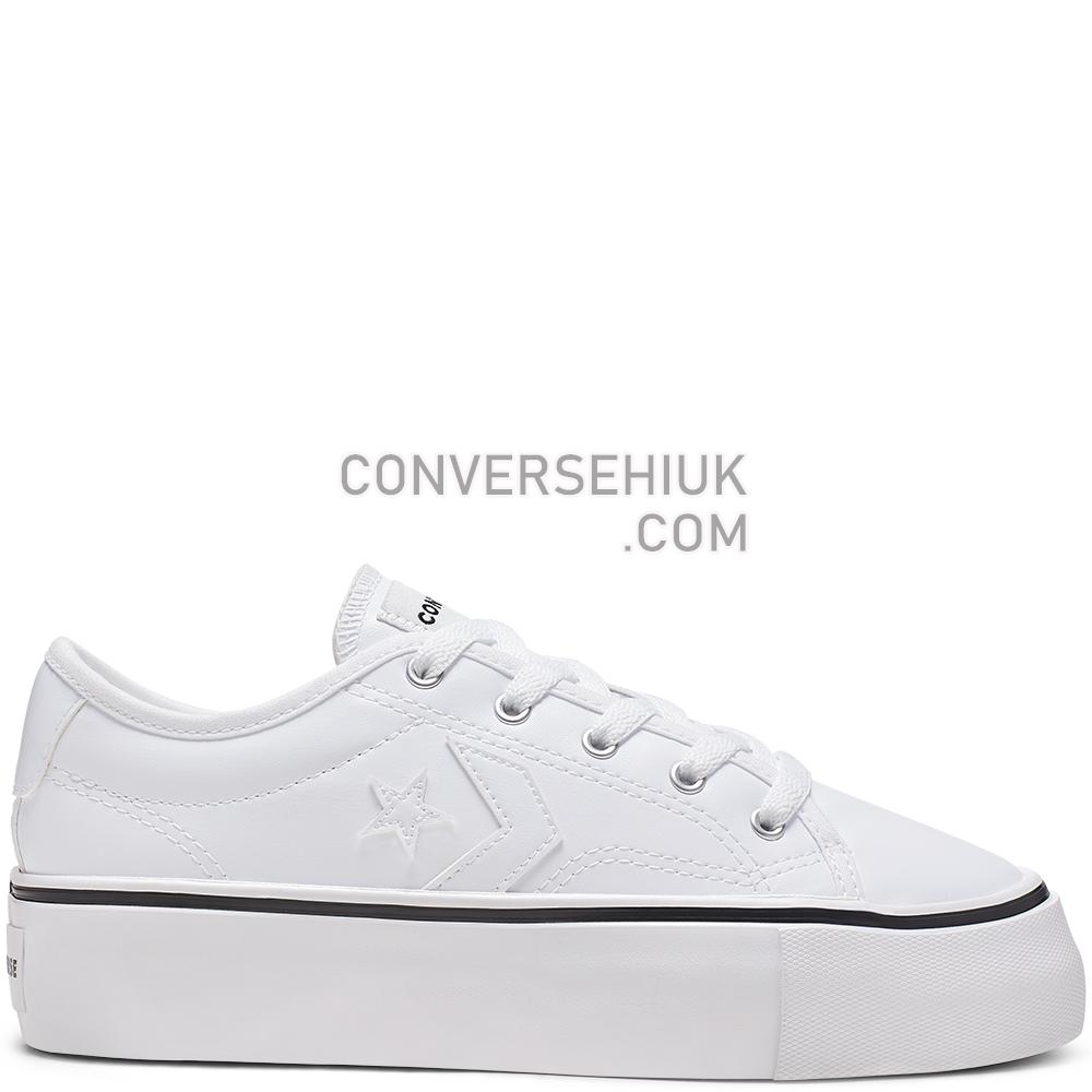 Converse Star Replay Platform Low Top White/White/Black 565250C Shoes Converse Star Replay Platform Low Top White/White/Black 565250C Shoes